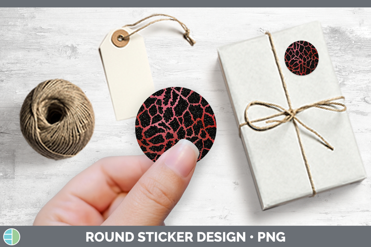 Animal Red Giraffe Stickers | Round Labels Designs