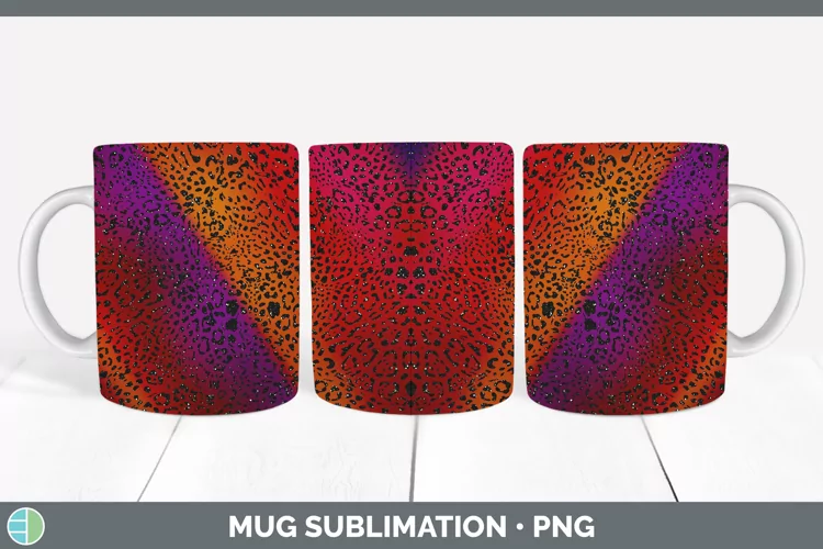 Animal Red Jaguar Mug Wrap Sublimation Coffee Cup Designs