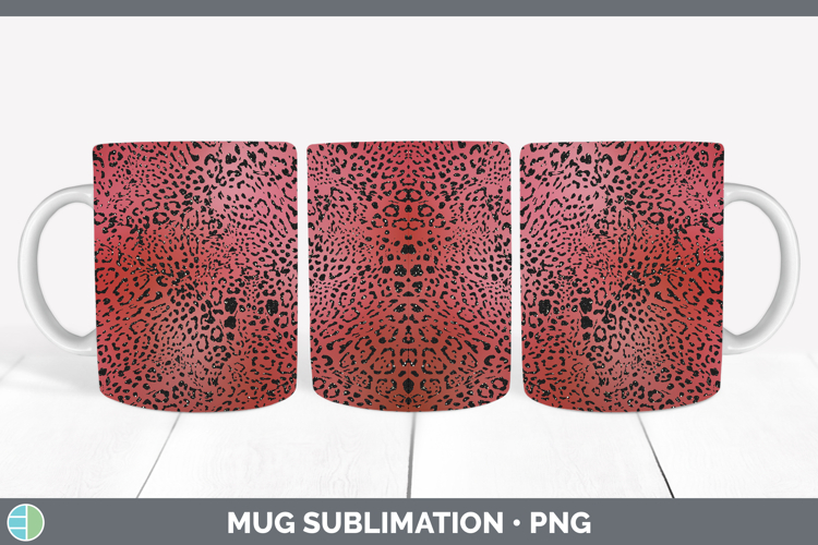Animal Red Jaguar Mug Wrap Sublimation Coffee Cup Designs