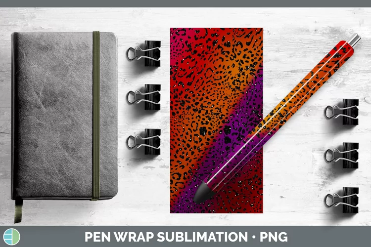 Animal Red Jaguar Pen Wrap Sublimation Pen Designs