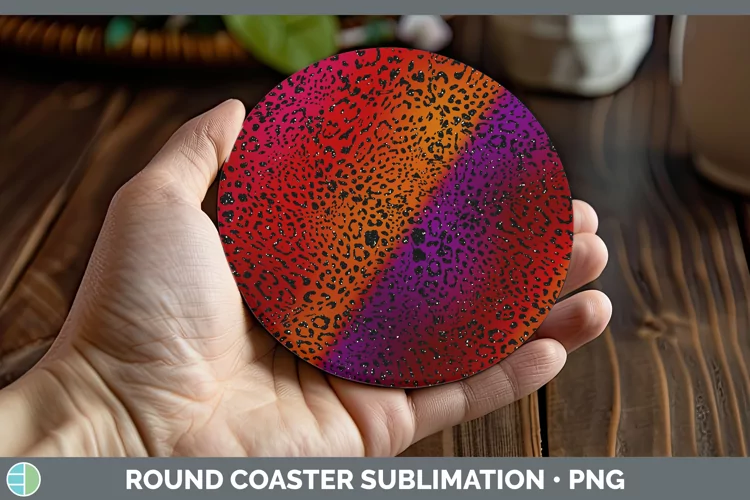 Animal Red Jaguar Round Coaster Sublimation Coaster Designs