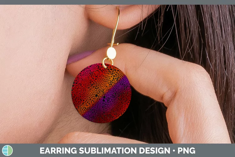 Animal Red Jaguar Round Earrings Sublimation Earrings Design