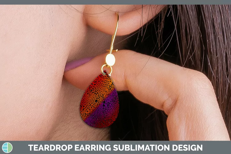 Animal Red Jaguar Teardrop Earrings Sublimation Earrings Des