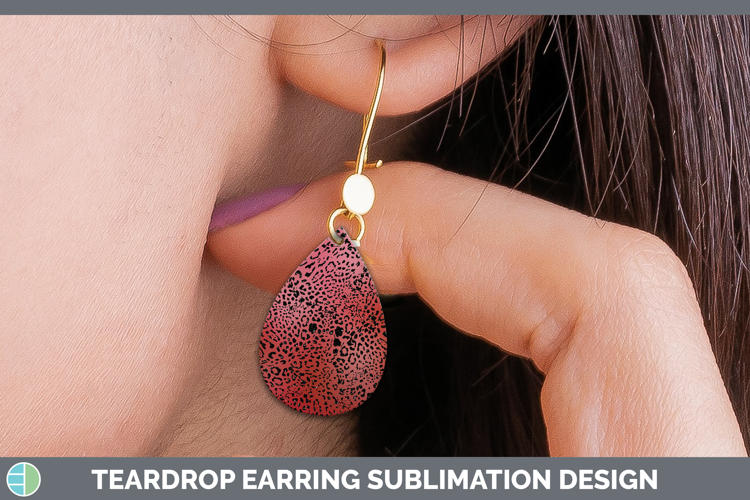 Animal Red Jaguar Teardrop Earrings Sublimation Earrings Des
