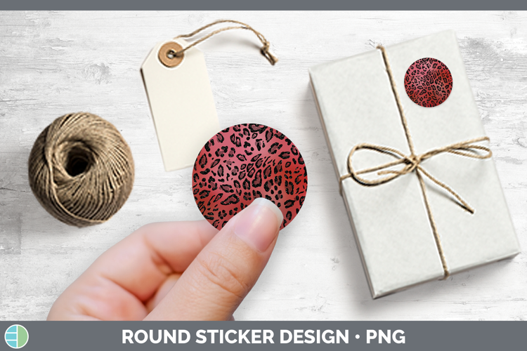 Animal Red Leopard Stickers | Round Labels Designs
