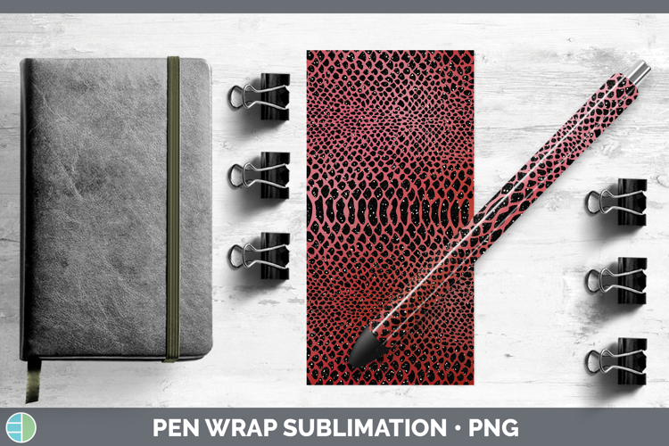 Animal Red Snake Pen Wrap Sublimation Pen Designs