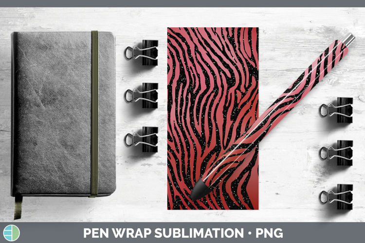 Animal Red Zebra Pen Wrap Sublimation Pen Designs
