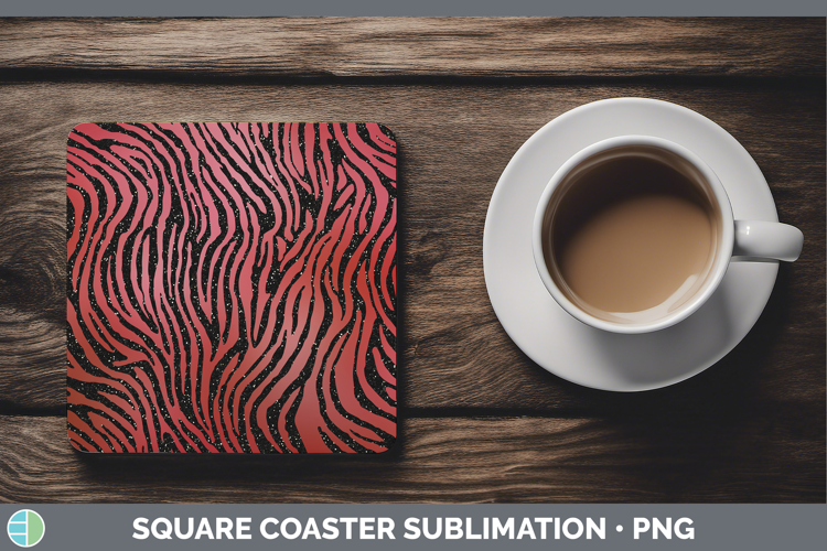 Animal Red Zebra Square Coaster Sublimation Coaster Designs