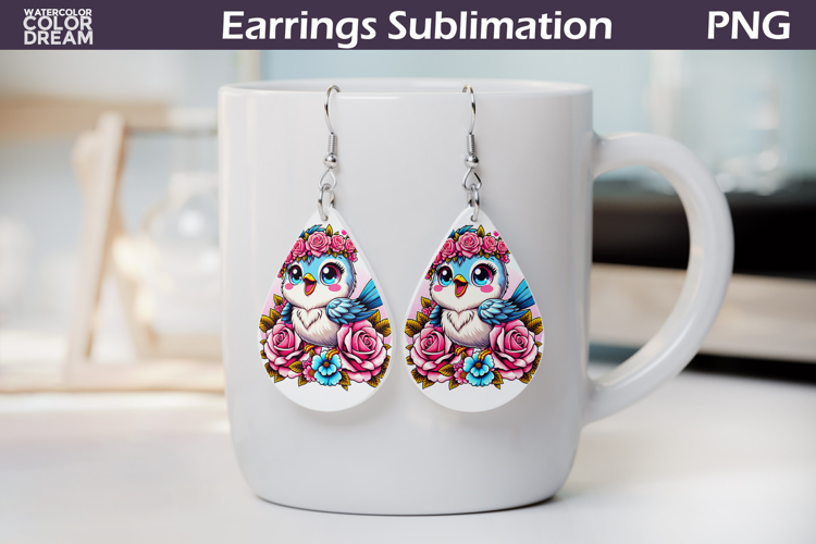 Bird Teardrop Earrings | Animal Flowers Earrings