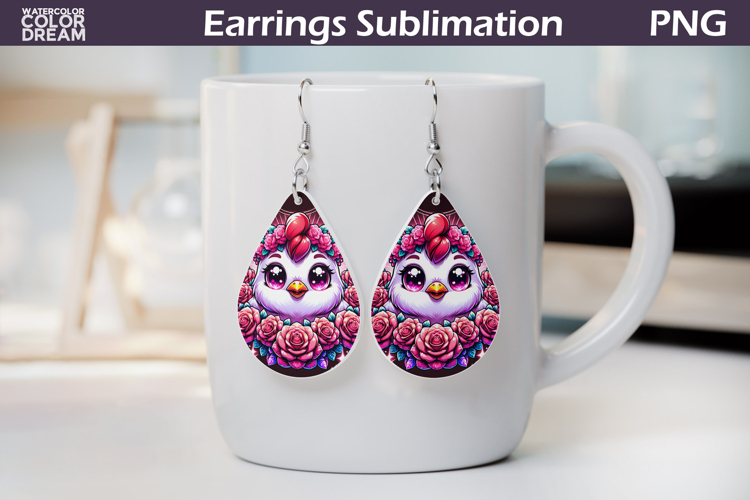 Chicken Teardrop Earrings | Animal Flowers Earrings