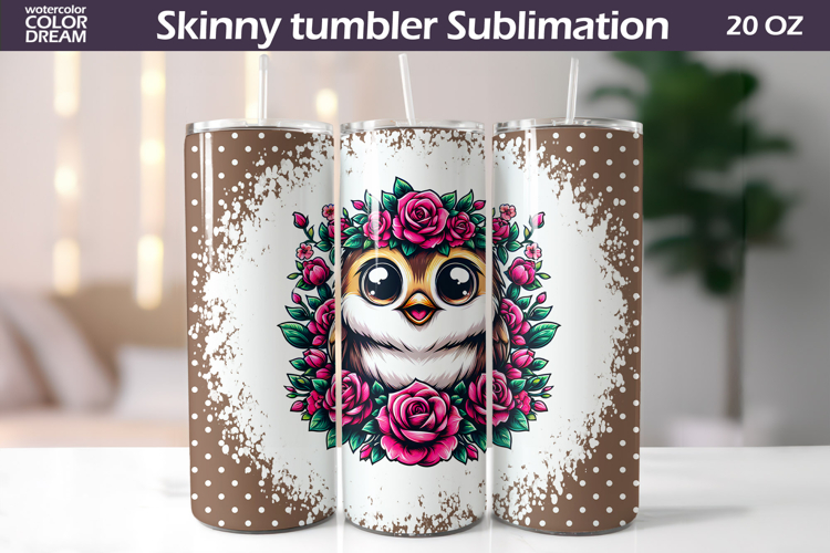 Cute Bird Tumbler Wrap | Animal Floral Tumbler Sublimation
