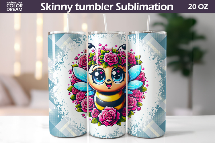 Bee Floral Tumbler Wrap | Animal Floral Roses Tumbler