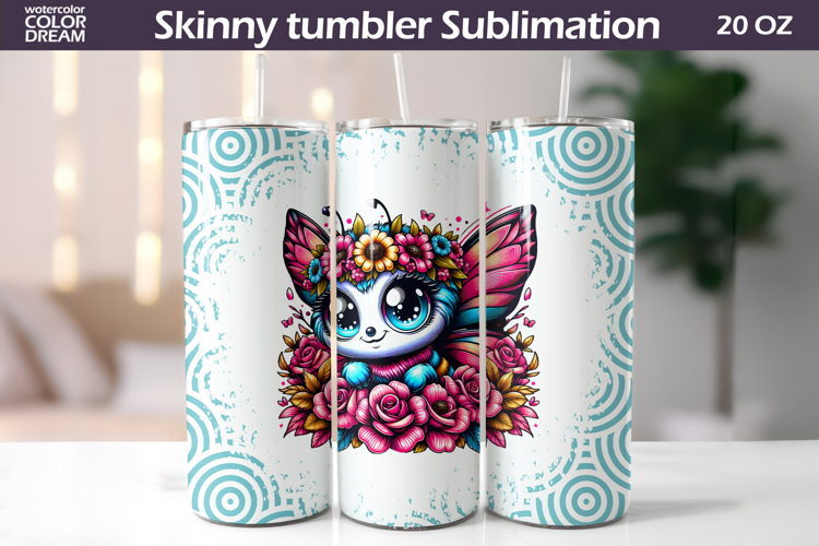 Butterfly Floral Tumbler Wrap | Animal Floral Roses Tumbler