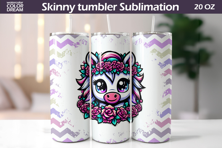 Horse Tumbler Wrap | Animal Floral Tumbler