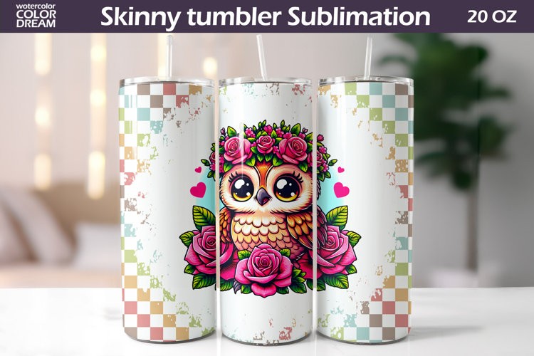 Owl Floral Tumbler Wrap | Animal Floral Tumbler