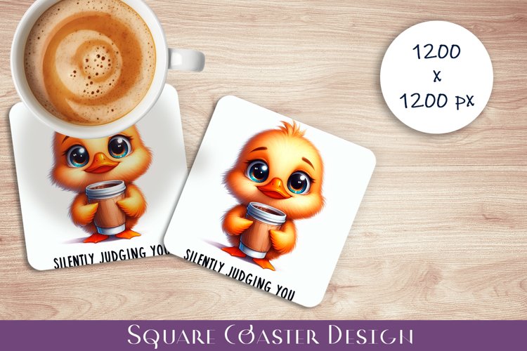 Funny Duck Sarcastic Quotes Coaster Sublimation Design