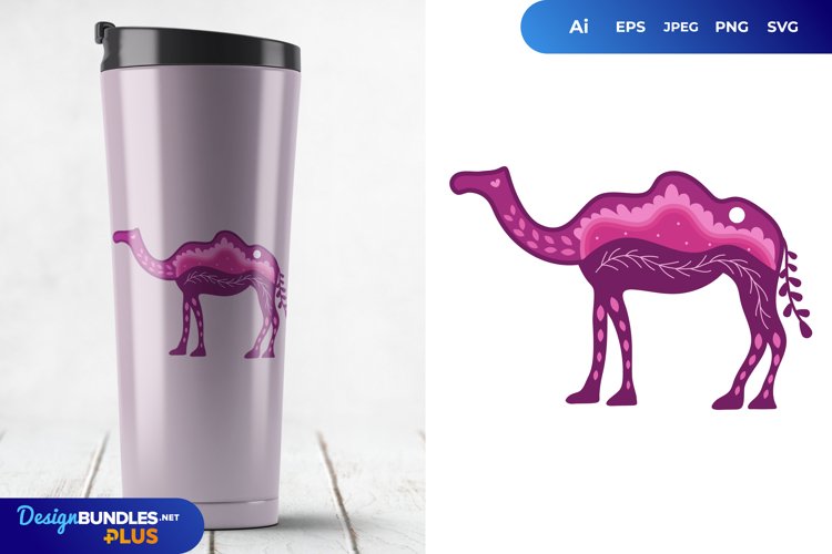 Camel Shape with Nuance for Tumbler Sublimation example image 1