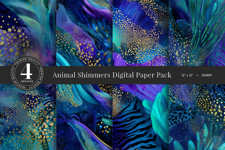 Animal Shimmers Digital Paper Pack