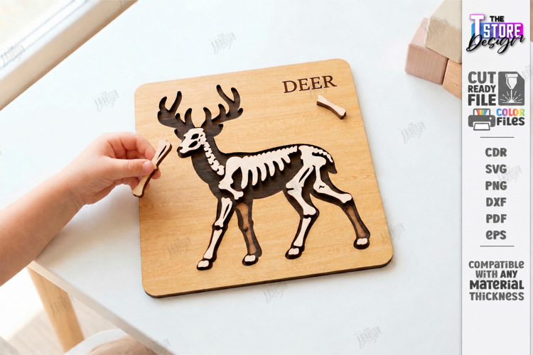 Animal Skeleton Laser Cut | Anatomy Puzzles | Learning Bones