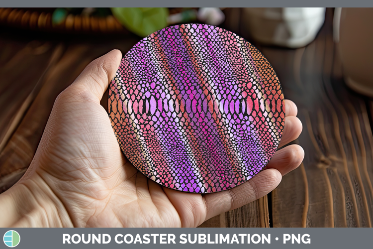 Animal Snake Print Round Coaster Sublimation Coaster Designs