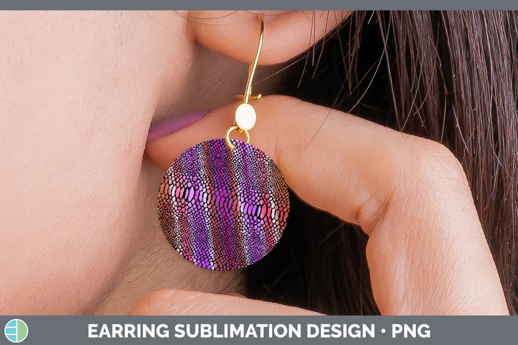 Animal Snake Print Round Earrings Sublimation Earrings Desig