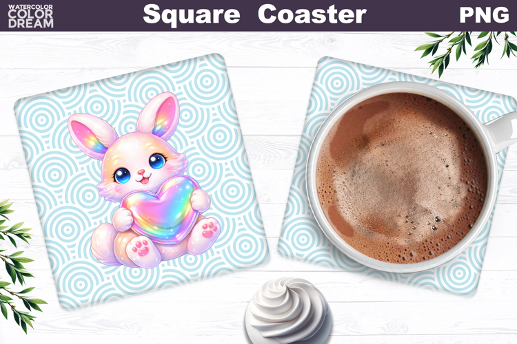 Cute Animal Square Coaster | Valentine Sublimation