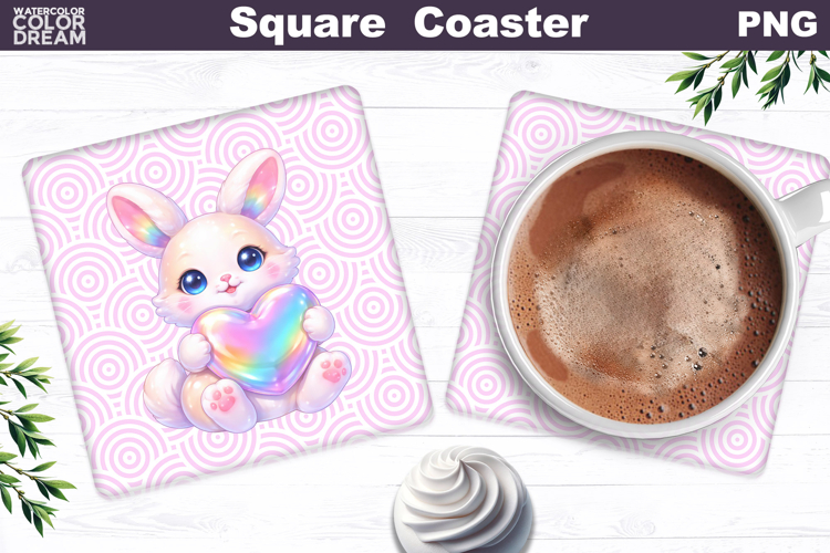 Cute Animal Square Coaster | Valentine Sublimation