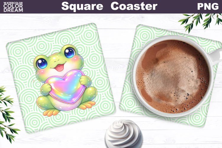 Cute Animal Square Coaster | Valentine Sublimation