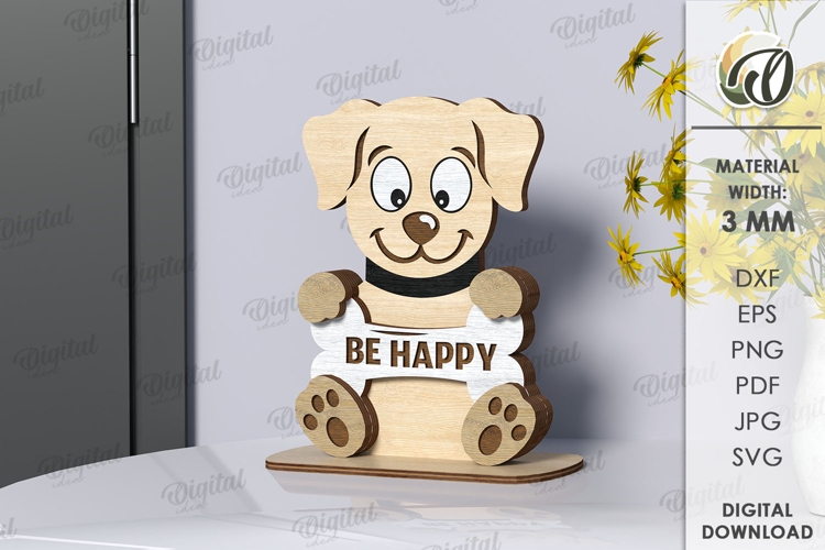 Animal Stand Decor Laser Cut. Dog SVG
