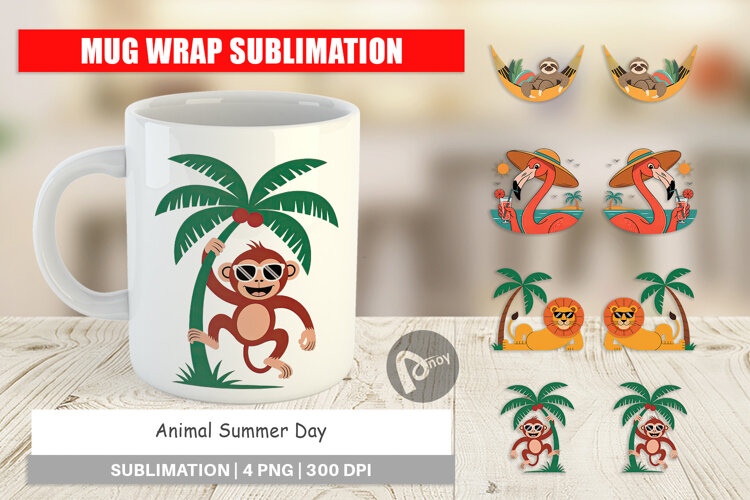 Mug Wrap Summer Day Animal example image 1
