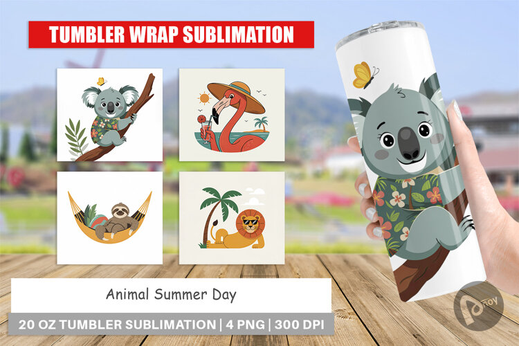 Tumbler Summer Day Animal example image 1