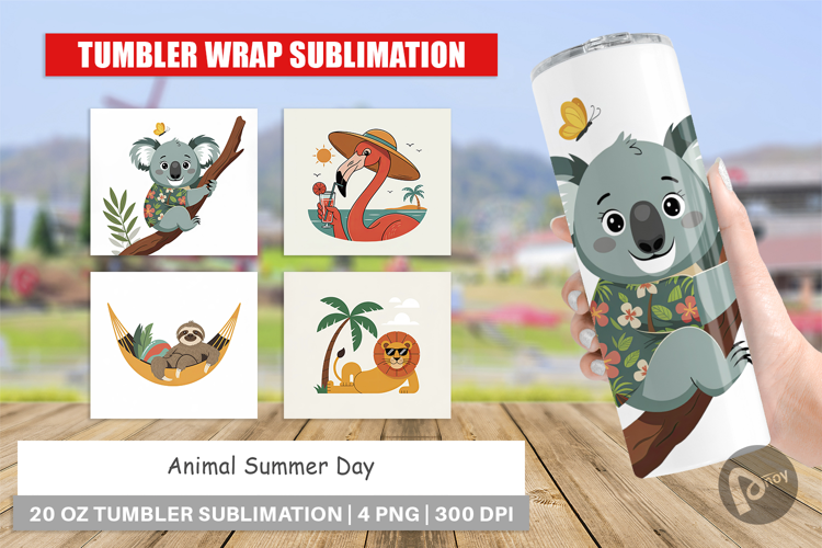 Tumbler Summer Day Animal