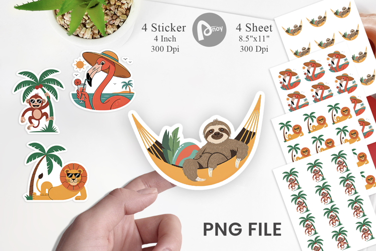 Summer Day Animal Sticker