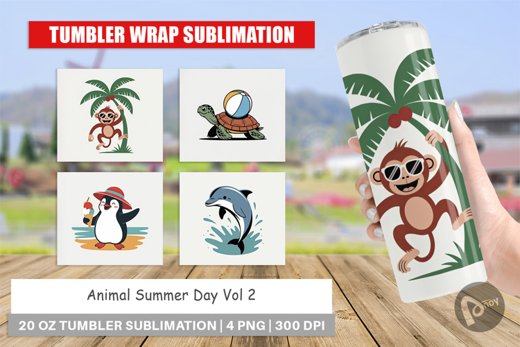 Tumbler Summer Day Animal