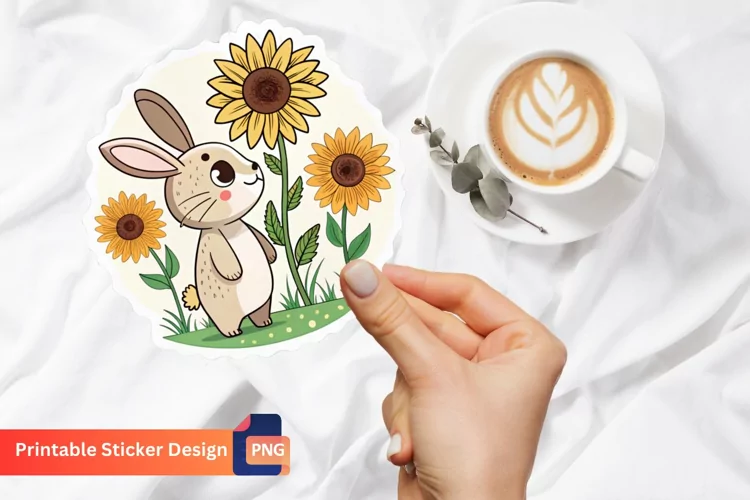 Animal Sunflower Sticker, Sunflower Sticker, Animal Sticker