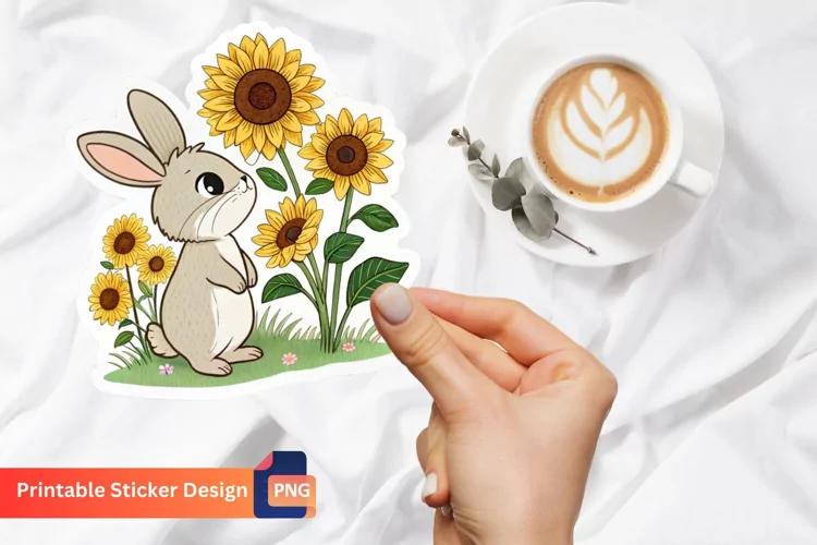 Animal Sunflower Sticker, Sunflower Sticker, Animal Sticker