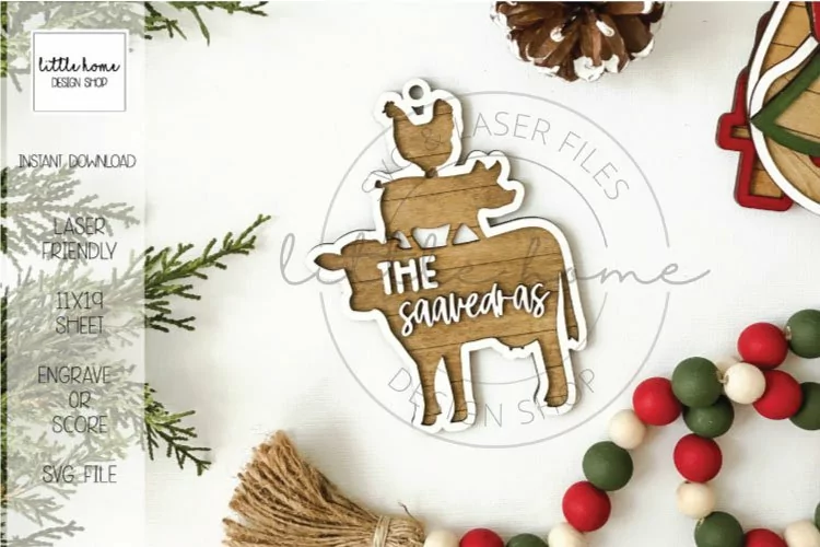 Farmhouse Ornament | Farm Animal Ornament