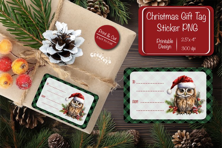 Christmas Gift Tag Stickers Christmas tag printable PNG