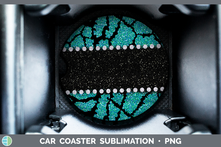 Animal Teal Giraffe Car Coaster Sublimation Designs