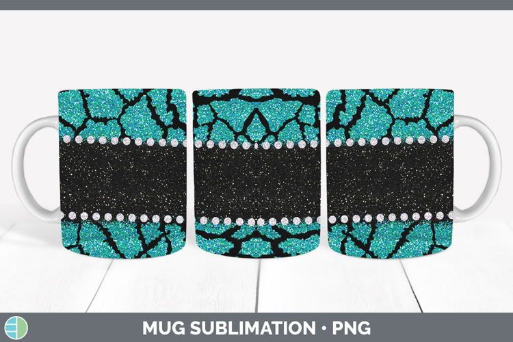 Animal Teal Giraffe Mug Wrap Sublimation Coffee Cup Designs