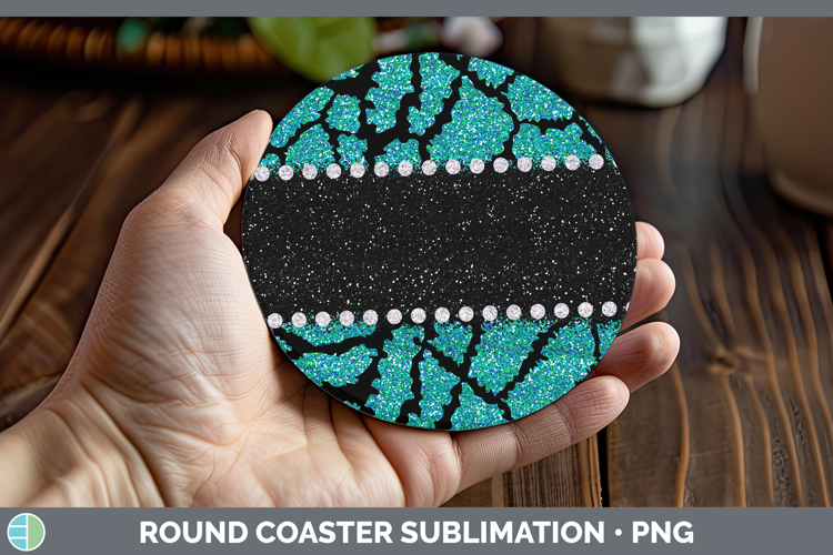 Animal Teal Giraffe Round Coaster Sublimation Coaster Design