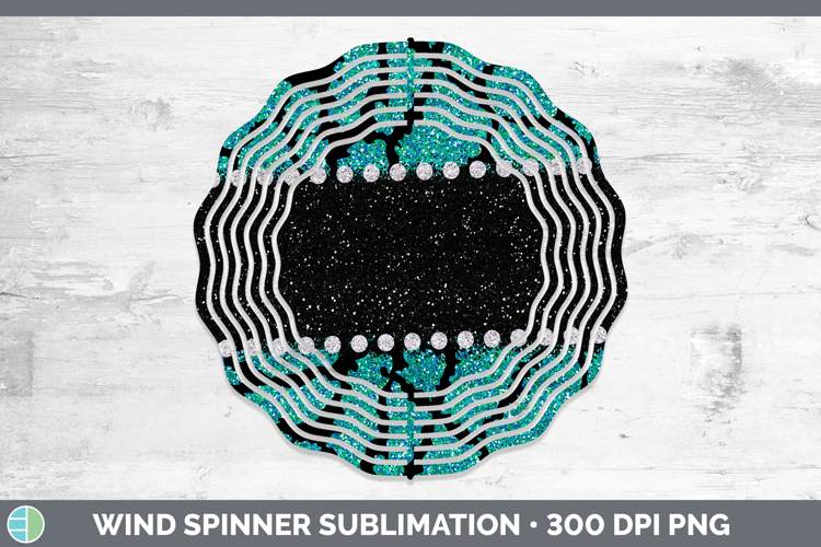 Animal Teal Giraffe Wind Spinner Sublimation Spinner Designs