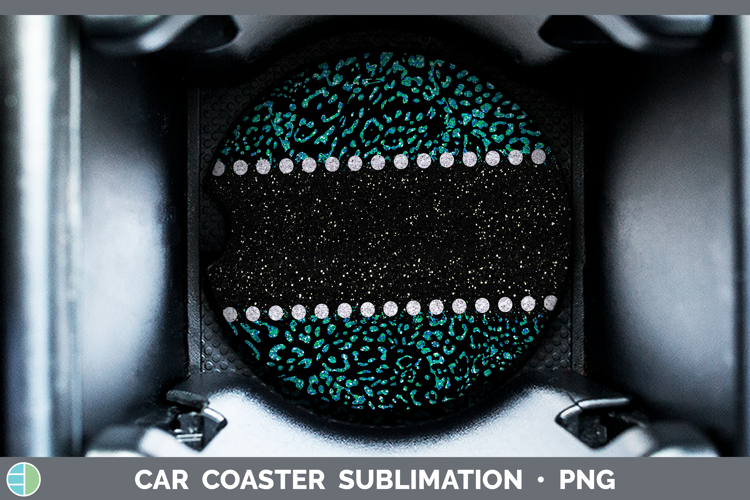 Animal Teal Jaguar Car Coaster Sublimation Designs