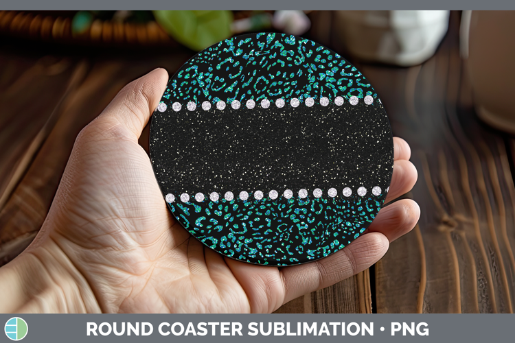 Animal Teal Jaguar Round Coaster Sublimation Coaster Designs