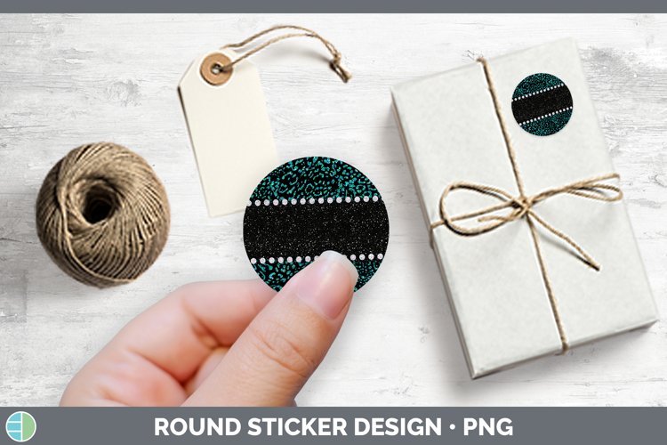 Animal Teal Jaguar Stickers | Round Labels Designs