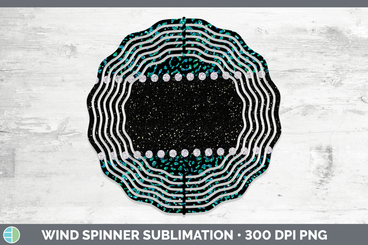 Animal Teal Jaguar Wind Spinner Sublimation Spinner Designs