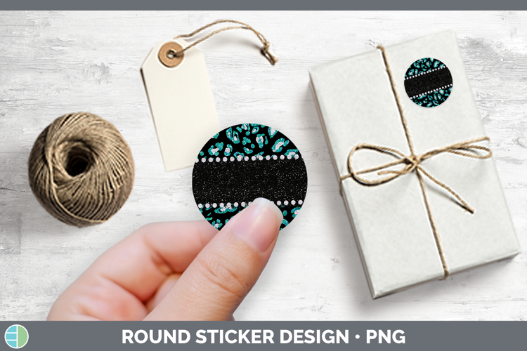 Animal Teal Leopard Stickers | Round Labels Designs