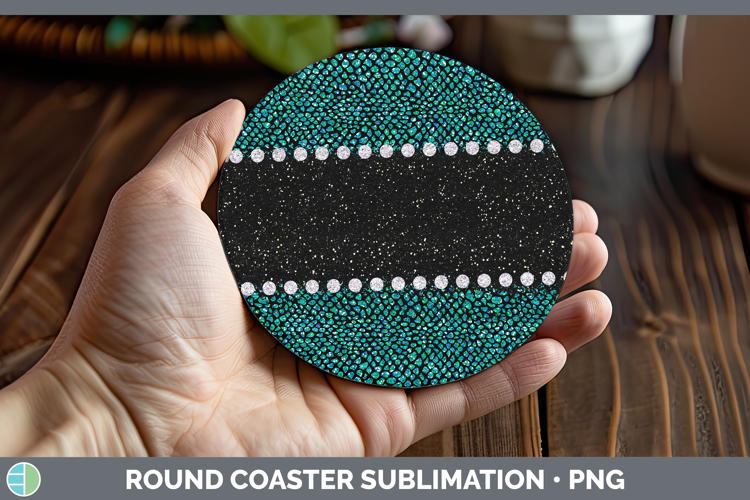 Animal Teal Snake Round Coaster Sublimation Coaster Designs