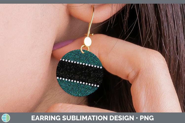 Animal Teal Snake Round Earrings Sublimation Earrings Design