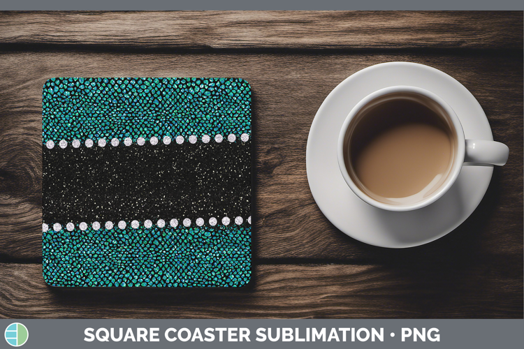 Animal Teal Snake Square Coaster Sublimation Coaster Designs